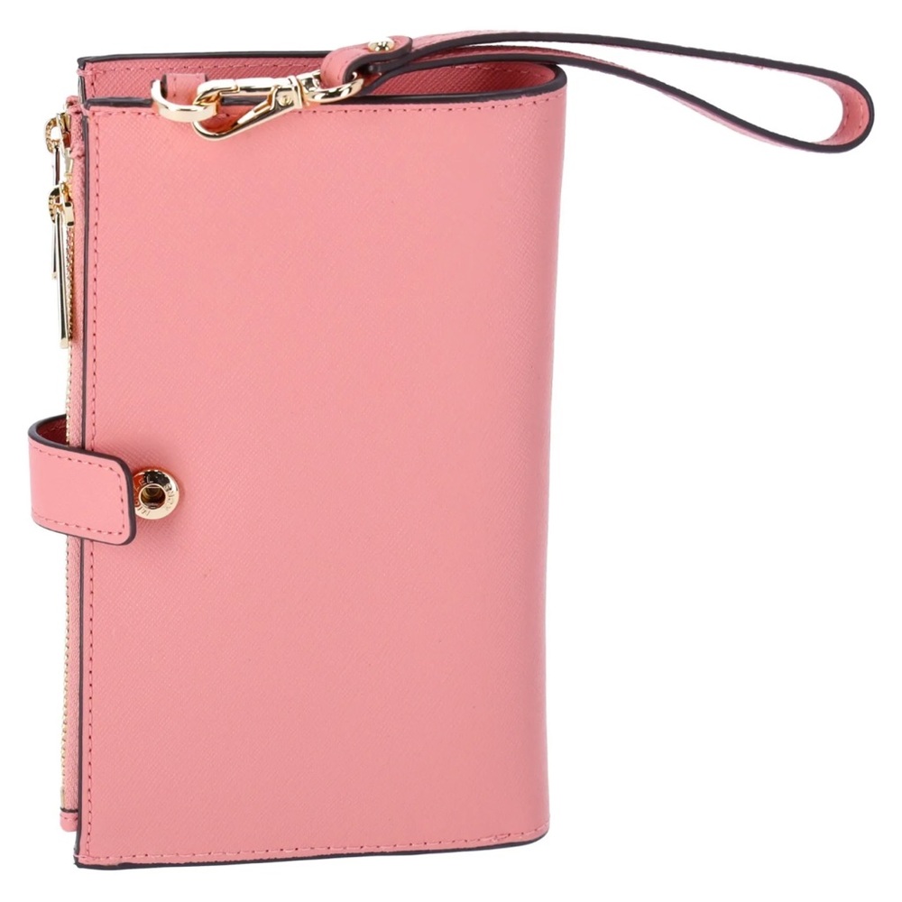 Michael Kors Jet Set Travel Large Double Zip Wristlet Phone Wallet Primrose Pink - Picture 4 of 6